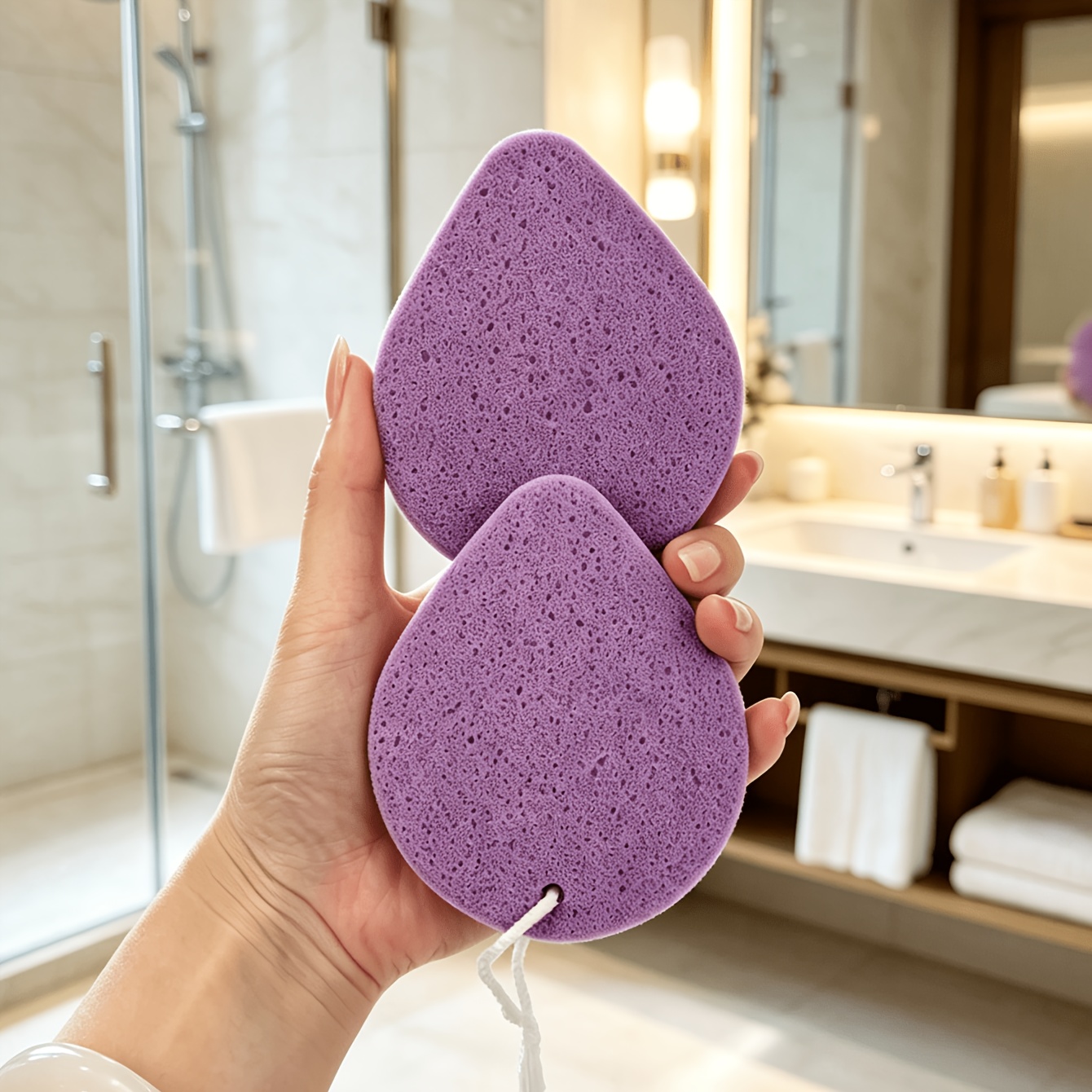 2pcs Soft Teardrop Exfoliating Washing Pad for Daily Skincare