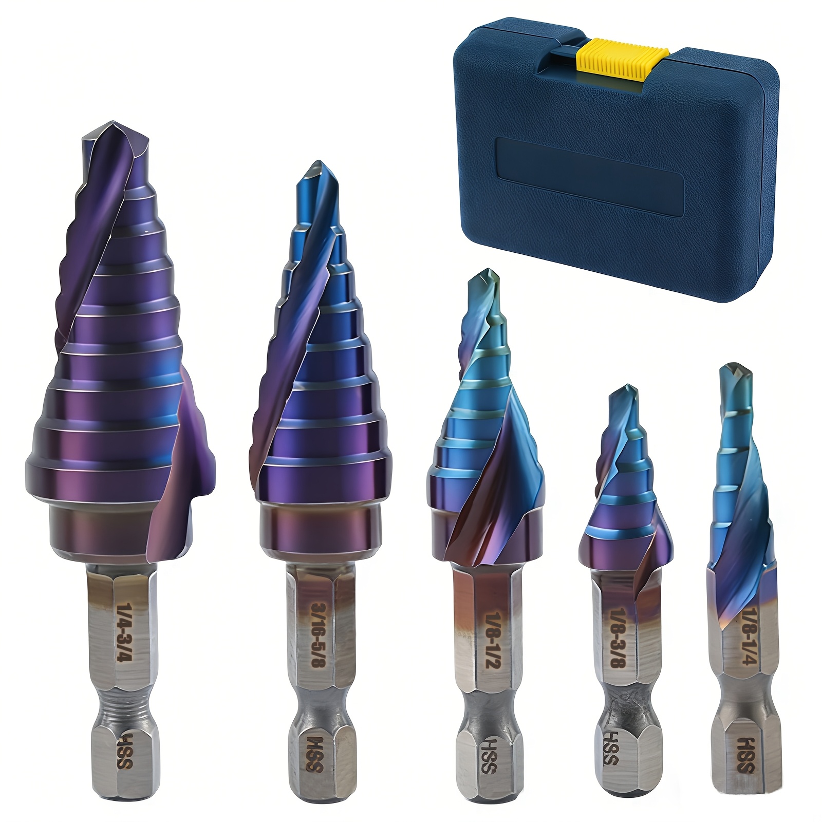 Artikelbild 5-teiliges/set   lager hss lochbohrer stufenbohrer   bohrer doppel-slot expansionsbohrer