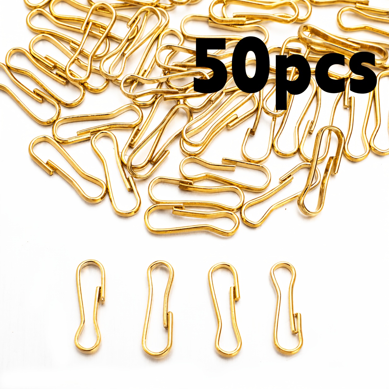 TEMU 50pcs Small Spring Hooks,diy Hanging Rope Hook,metal Keychain,zipper Pulls.
