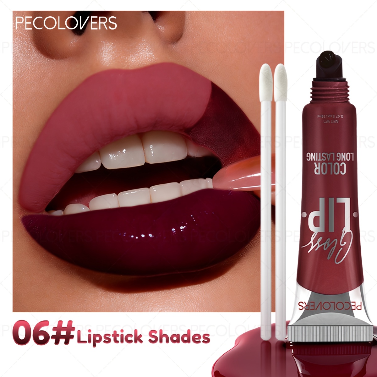 Image of Long-lasting Tattoo Lip Gloss -off Berry/pink/red Tones Waterproof Cup Stain-free Glossy End Moisturizing Liquid Lipstick Nourishing For Types Valentine's Day Birthday And Other Holiday Gifts