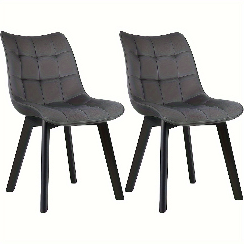 E-shop 2er-Set Esszimmerstuhl Polsterstuhl, Retro Küchenstuhl, Schminkstuhl mit Samtsitz und Holzbeinen, Buchenholz, für Küche und Esszimmer