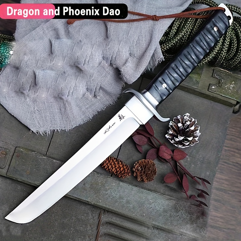

1pc Outdoor Camping High-end Wood Sheath Knives Dc53 High-hardness Sharp Multi-purpose Knife Collection