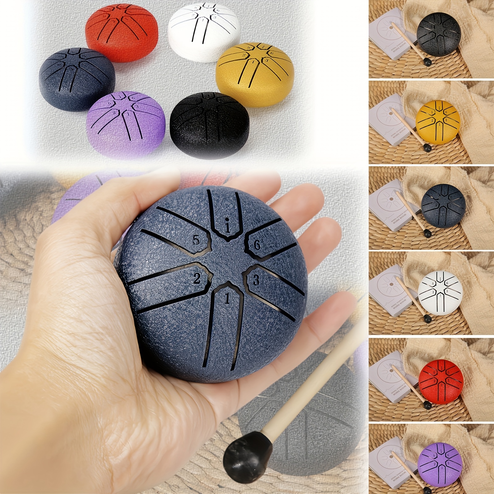 Flroha Steel Tongue Drum 22-Inch 10 Notes Hand Drums With Bag Sticks Music Book Sound Healing Instruments Musical Education Entertainment Meditation Yoga