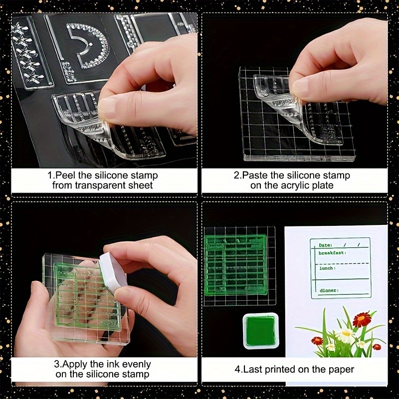 TMISHION Tampons Transparents En Silicone Ensemble De Timbres