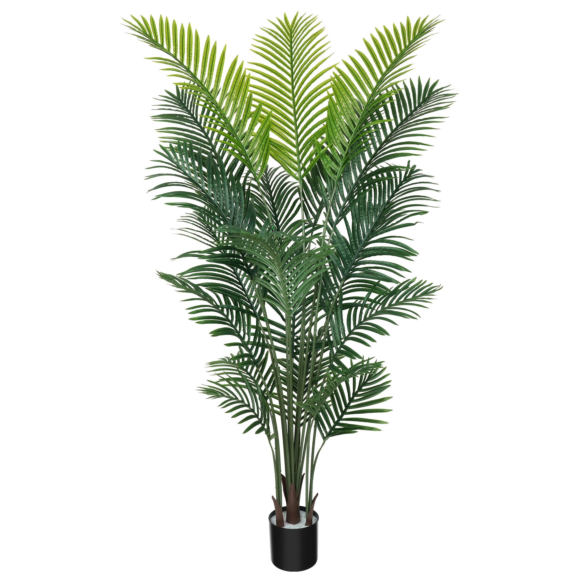 TEMU Artificial Palm Tree With , Large Fake Plants Floor Palm Tree For Indoor Home Office Decor Faux Plants With Realistic Branches