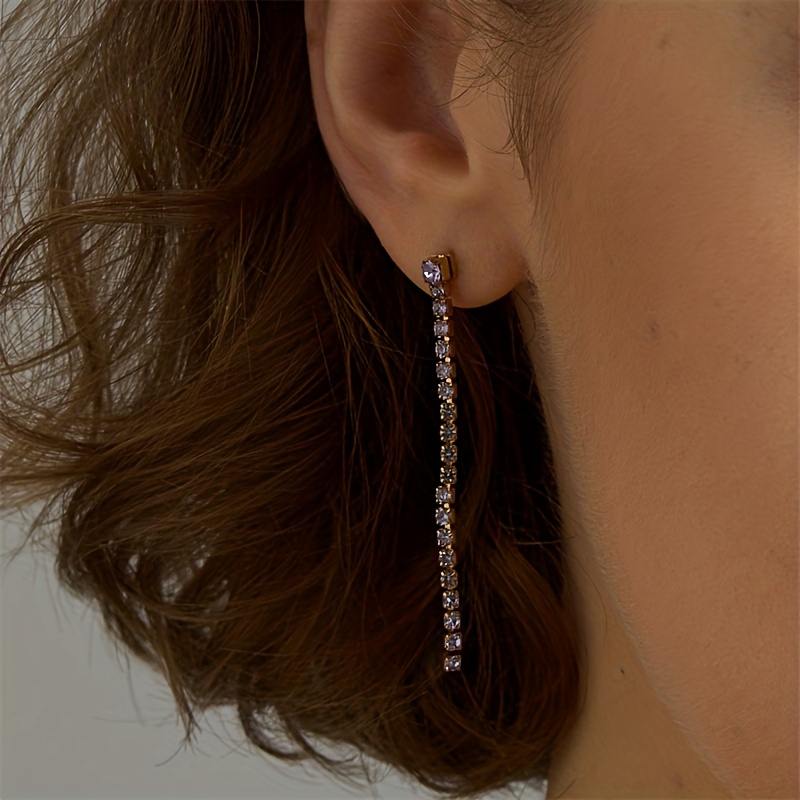 Women's Gorgeous Stainless Steel Colored Round Zirconia Earrings