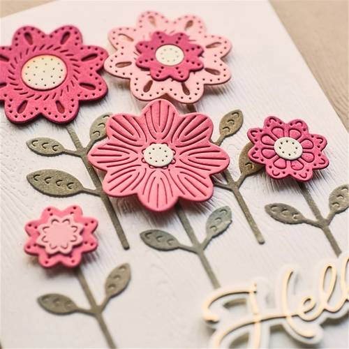 shadow flower metal cutting dies for card making kit embossing paper die cuts set stencils supplies machine templates