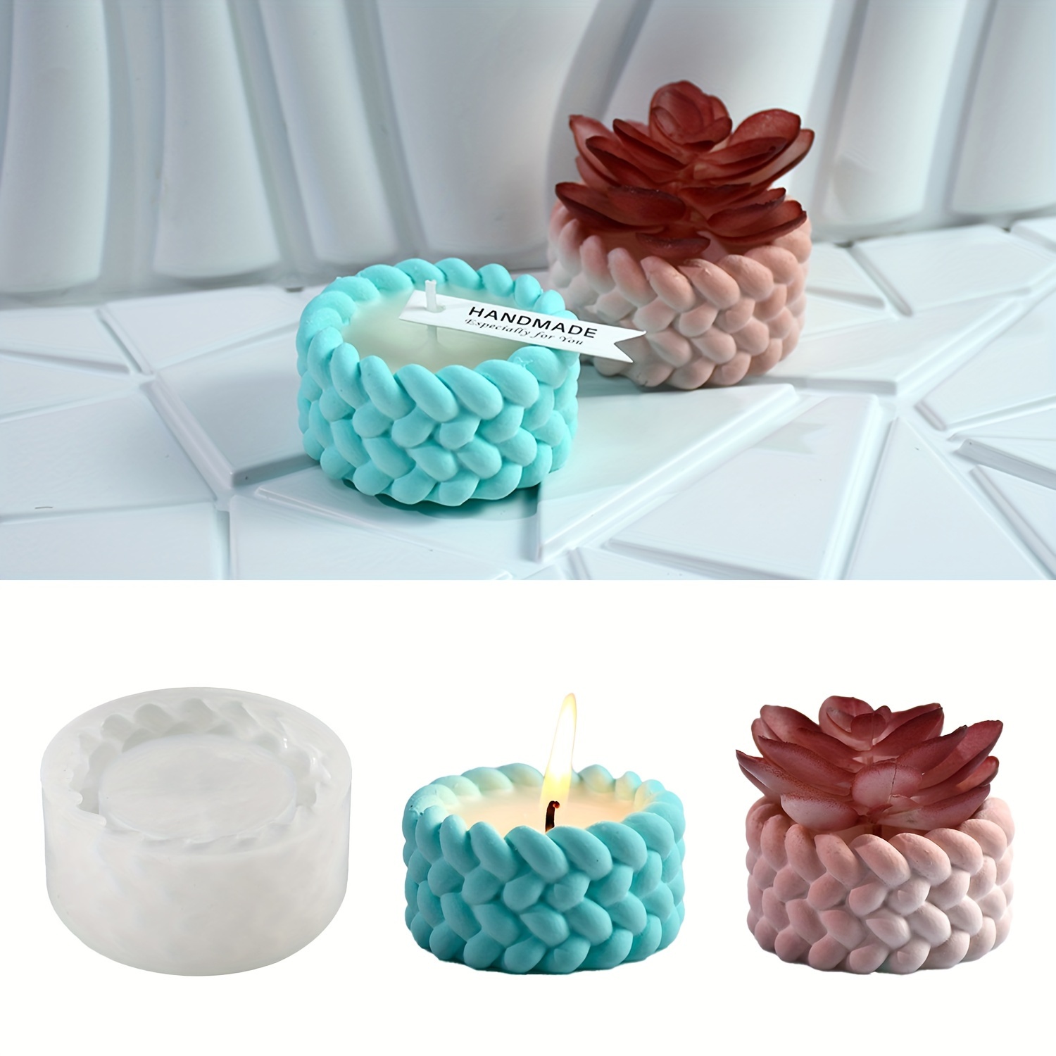 

Resin Casting Molds Diy Plastic Drip Mold Candlestick Silicone Mold Candle Cup Aromatherapy Storage Mold