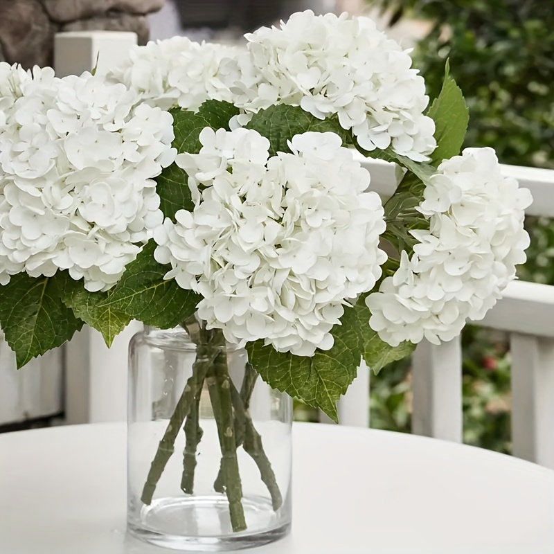 12pcs set of white artificial flowers artificial hydrangea bouquet with stems suitable for home dining table centerpiece wedding party decoration multifunctional artificial flower arrangement accessories