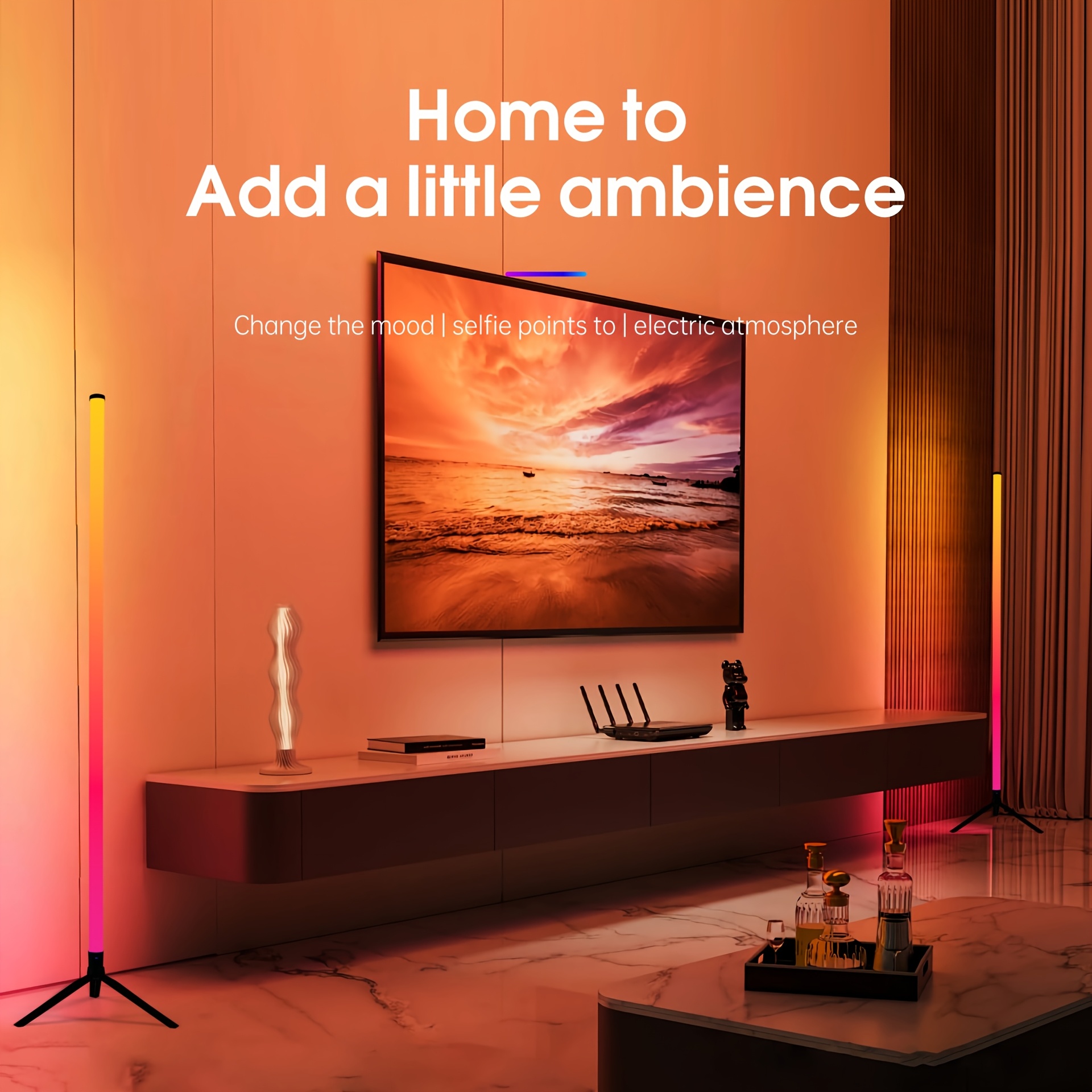 RGB Color Changing LED Corner Light with Remote Control