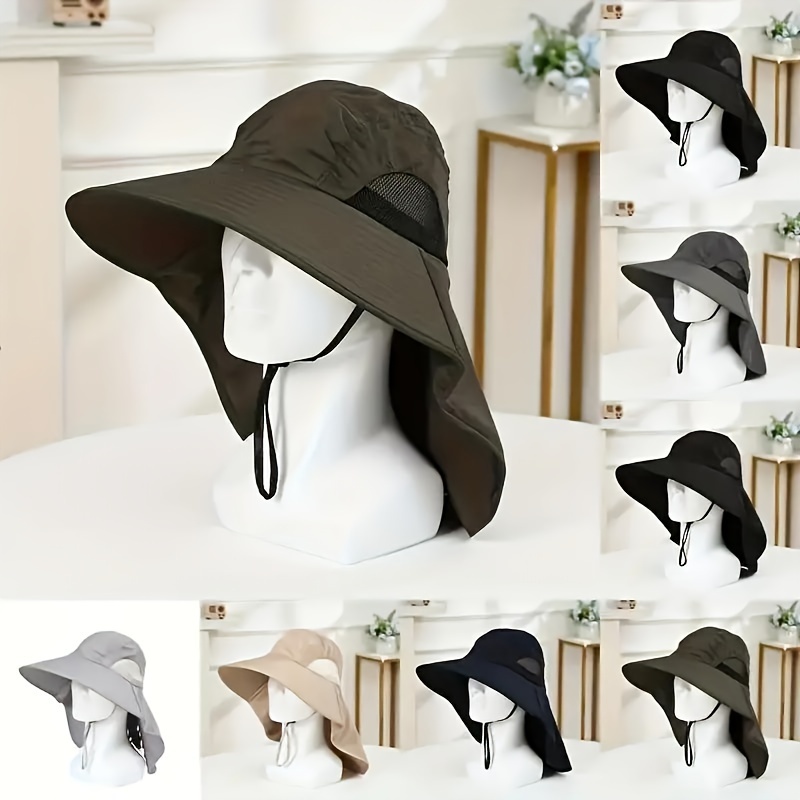 Shcro Outdoor Fishing Hats Men Women Large Round Brim Sun Block Summer Sun  Cap For Travel Mountain Climbing Bucket Hat (Color : 7, Size : Color) :  : Fashion