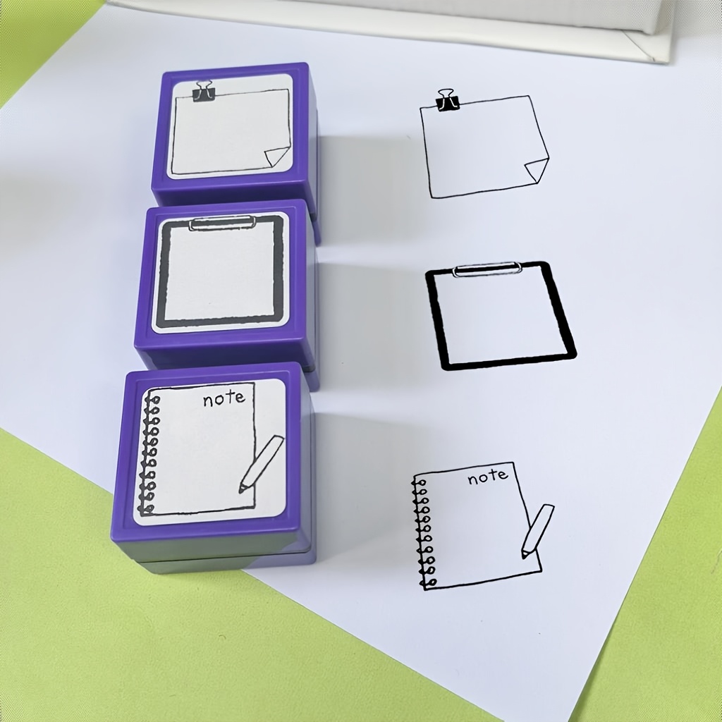 TEMU 3pcs Handcraft Stamp Set, Schedule Planning, Diary , Recording Meeting Essentials, Planning Registration Table, Important Recording, Content