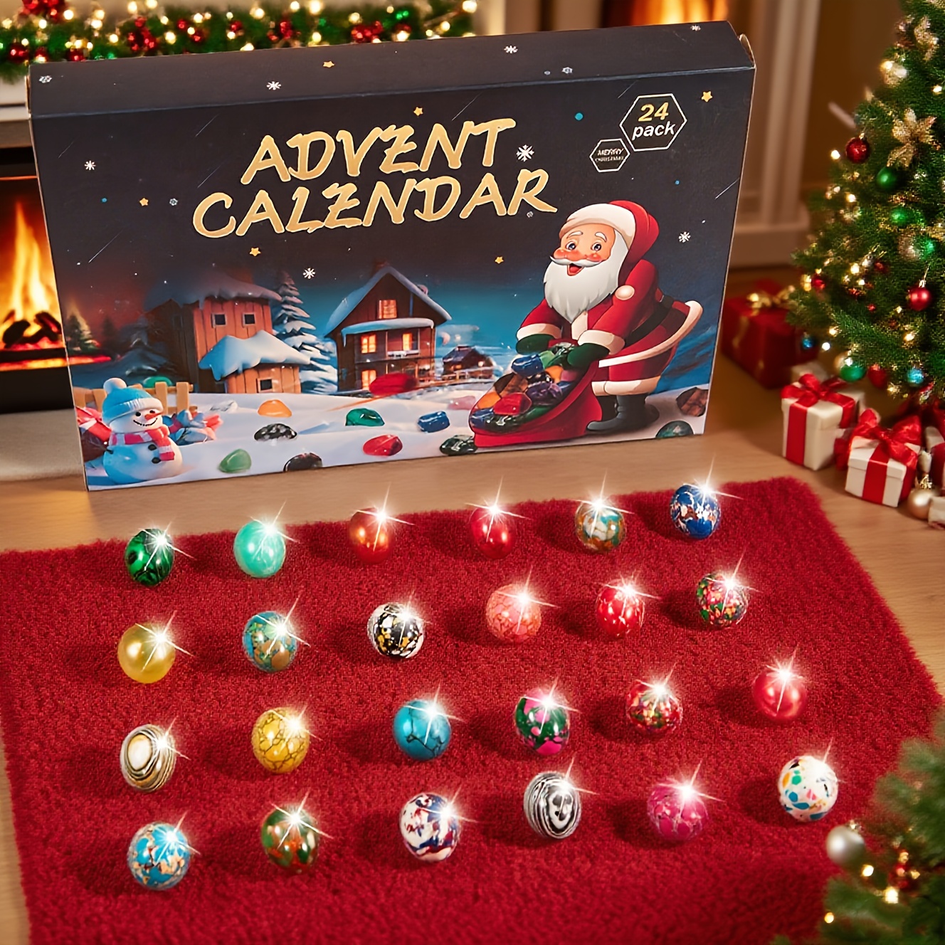 TEMU 24pcs/1set Christmas Advent Calendar: A Perfect Blend Of Festive Atmosphere And Surprises. The Christmas Advent Calendar Features Warm Festive