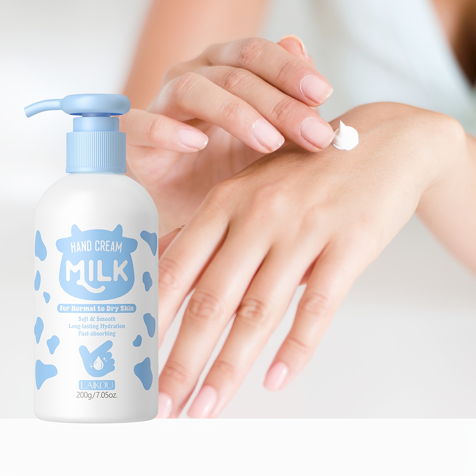 Image of Laikou Milk Hand Cream 7.05oz, Enriched With Shea Butter, Vitamin C, And Vitamin E, Softly Hydrates Skin, Ideal For , Perfect For Christmas Or Birthday Gifts