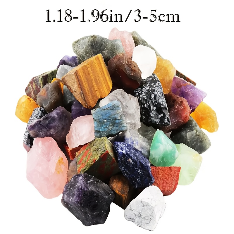 TEMU 200g/700g Artificial Artificial Gemstone Set, Natural And Synthetic Gemstones Mixed, Multiple Sizes 2-5cm | Suitable For Grinding, Cutting,