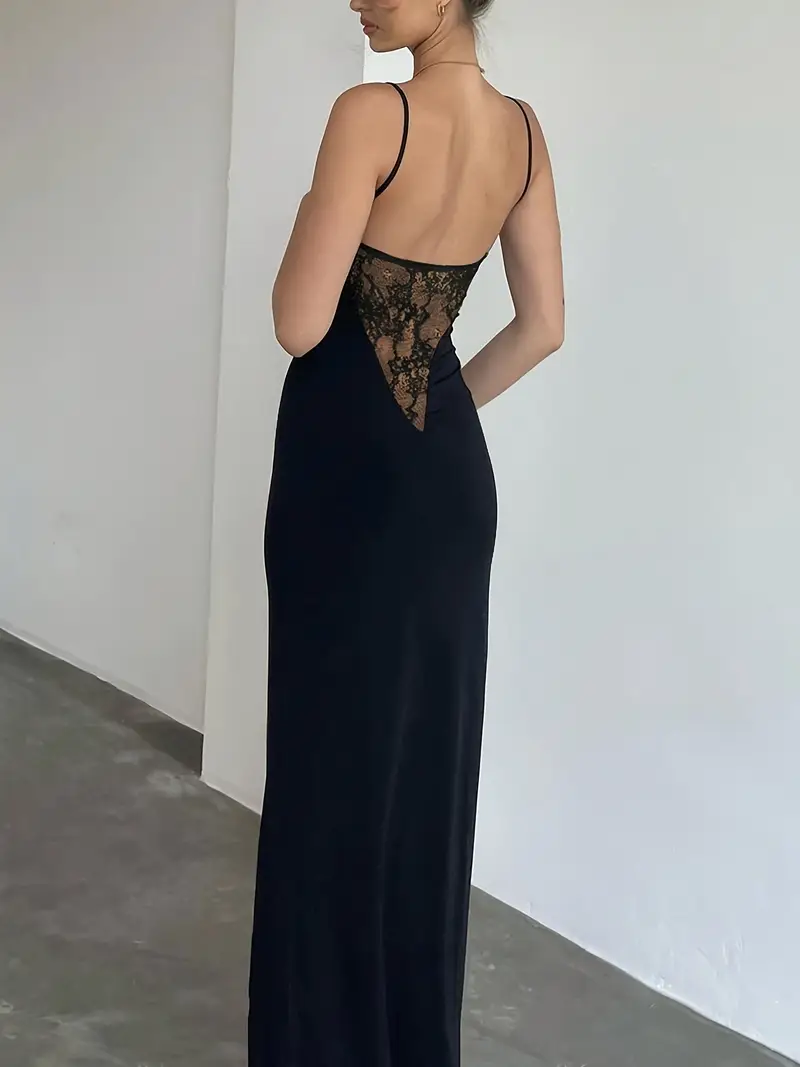 womens elegant shoulder black slip dress high slit perfect - Temu Georgia womens elegant shoulder black slip dress high slit perfect - Temu Georgia