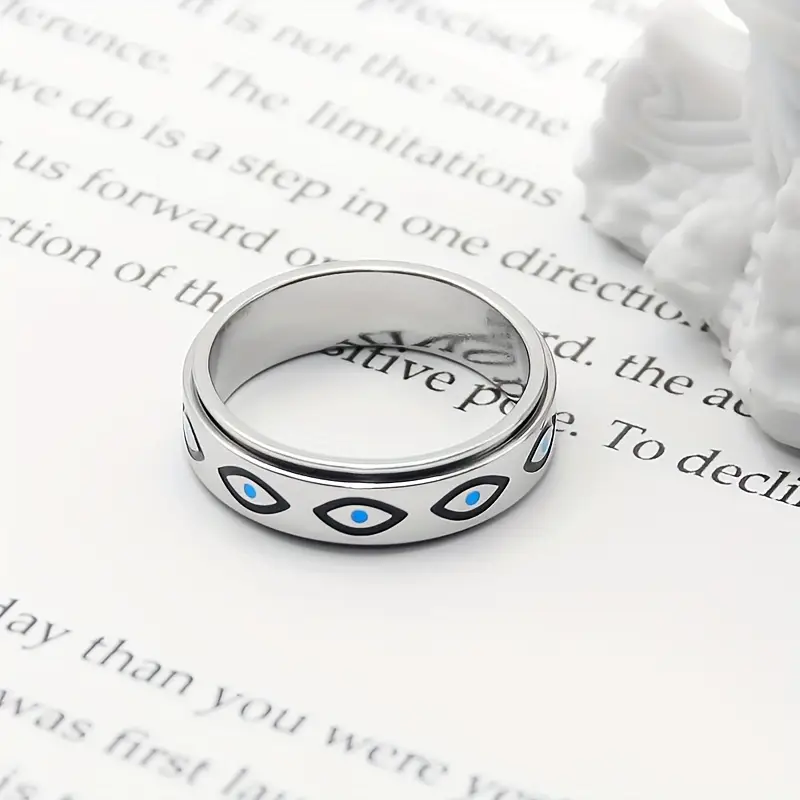 steel eye ring minimalist everyday special occasion jewelry durable rotating perfect halloween christmas thanksgiving gift year round elegant s jewelry unique for teenager Product details 7