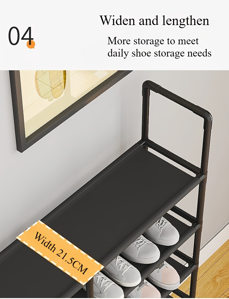 space saving shoe rack organizer   plastic floor standing for entryway closet bedroom storage details 10