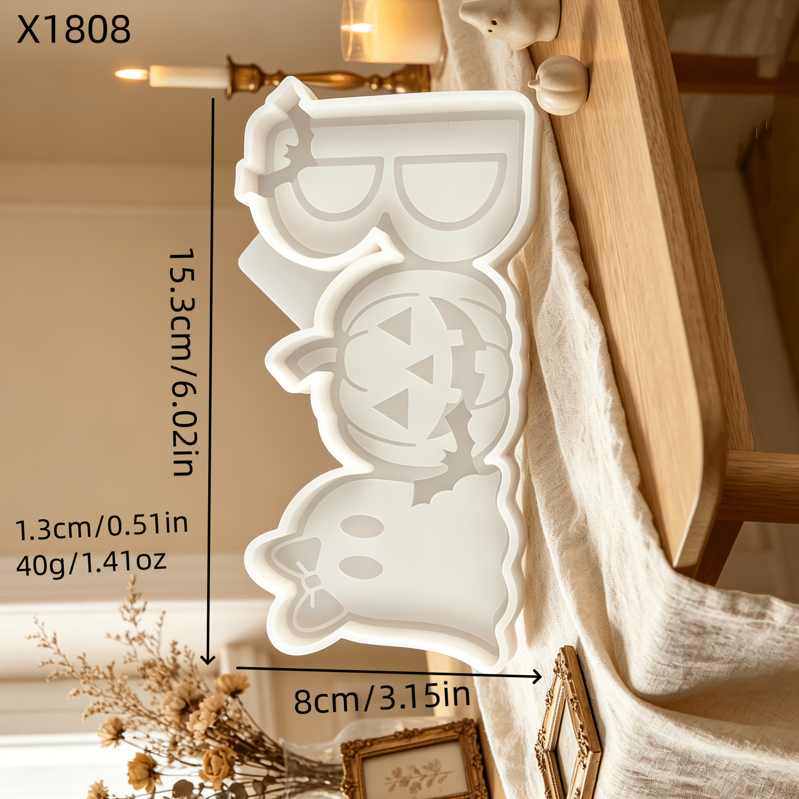 TEMU Halloween Pumpkin Boo Desktop Decoration Gypsum Decoration Silicone Mold Handmade Casting Mold Pumpkin Boo Desktop Home Decoration Decoration