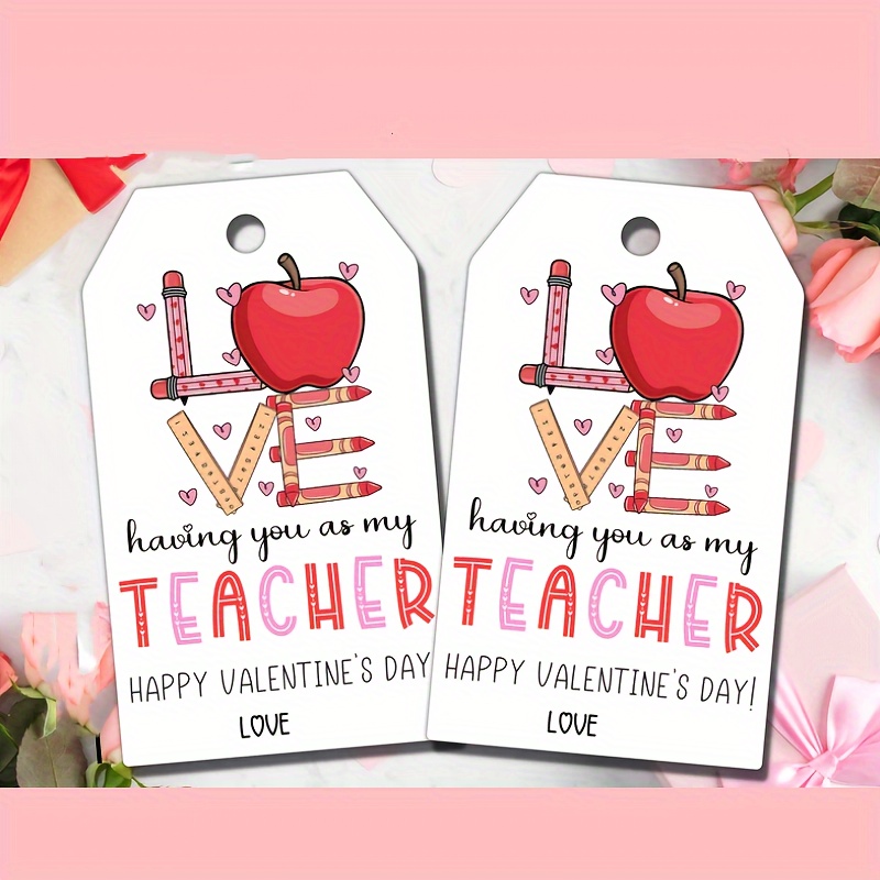 

Valentine's Day Teacher Appreciation Gift Tags - 15 Pack, Thank You Tags For Teachers, No Electricity Or Batteries Needed, Featherless