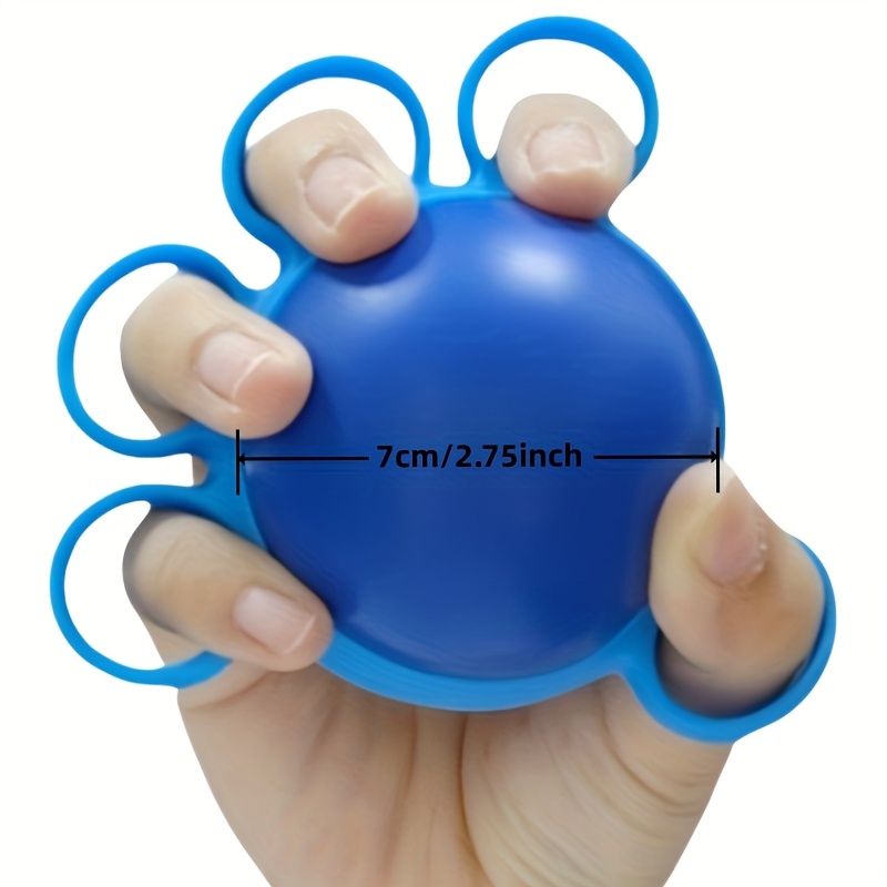 TEMU 1pc Hand Grip Strengthener Ball - Ergonomic Squeeze Ball For Finger & Wrist Training, Relax, Durable Rubber Exercise Ball (orange/blue/yellow) - Hand Relax, Fitness, Physical Relax