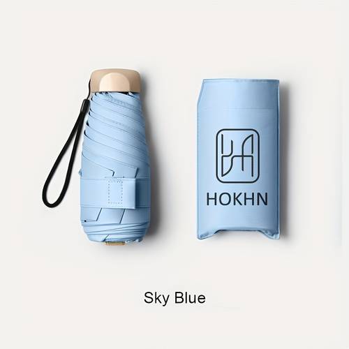 compact 6 stick bone mini folding umbrella lightweight and durable handle and frame manual open close fashionable portable suitable for sun and rain in white gray cute umbrella