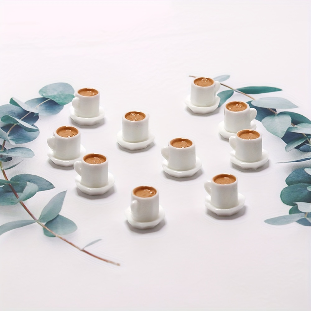 

2/10pcs Mini Coffee Cups Simulation Cup Dollhouse Mini Coffee Cups For Crafts Dollhouse Cups, Miniature Resin Ornaments Miniatures Food Kitchen Room Decoration Craft Accessories