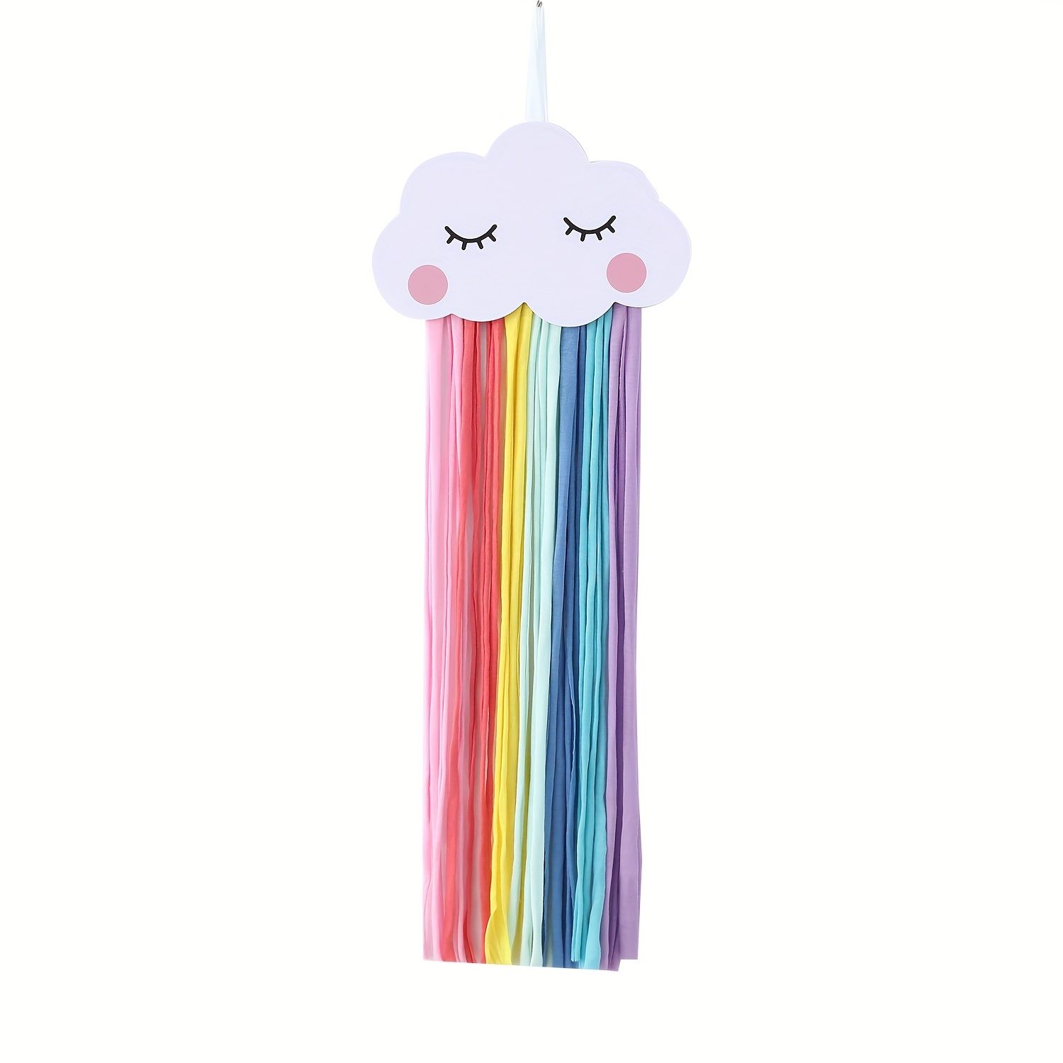 1pc Cloud Rainbow Hair Bow Holder, Bow Hair Clip Organizer, Bohemian Home Decor, Home Storage Accessory, Hanging Jewelry Organizers