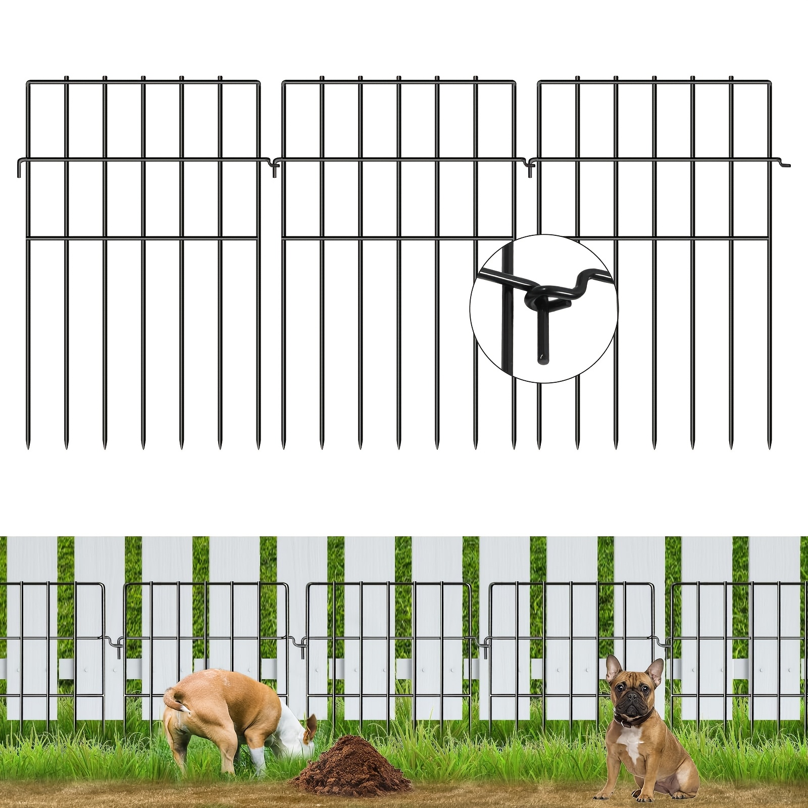 

Garden Fence Animal Barrier, 17in (h) X 27ft (l) No Dig Garden Fence, Rustproof Metal Fence, Garden Decorative Fencing For Outdoor, Yard, Patio