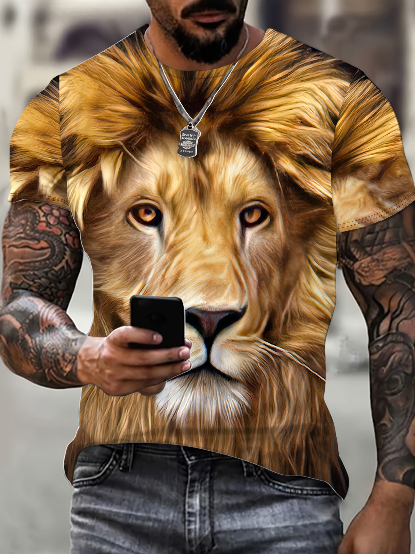 Mens Shirt Tee Shirt Homme Lion Amazon T Shirt Homme Roi Lion Mens