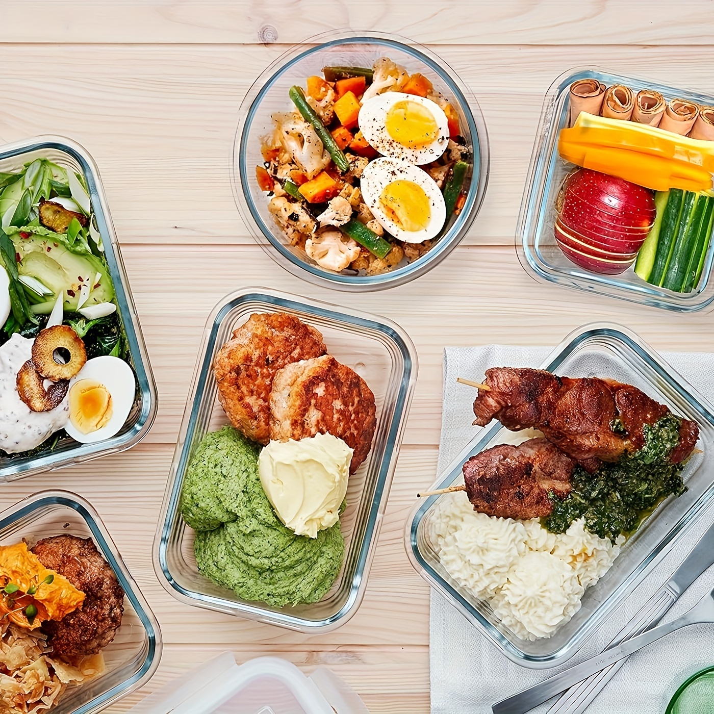    glass food storage containers with snap locking lids glass meal prep containers set airtight lunch containers microwave oven freezer and dishwasher Product details 6