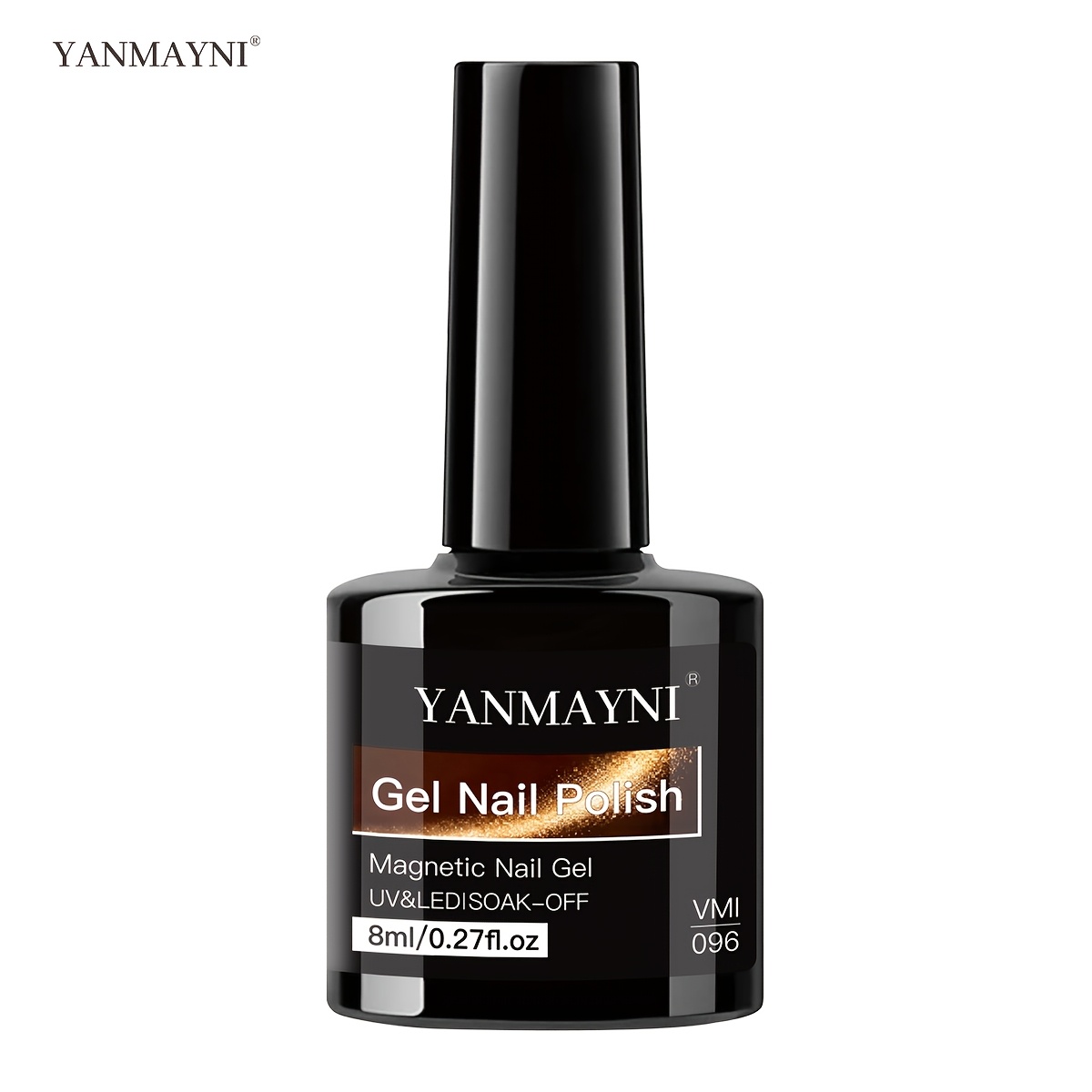 Image of 8ml Dark Brown Glass Texture Magnetic Cat Eye Gel Nail Polish, In Led Semi Permanent Varnish, Fashion Salon