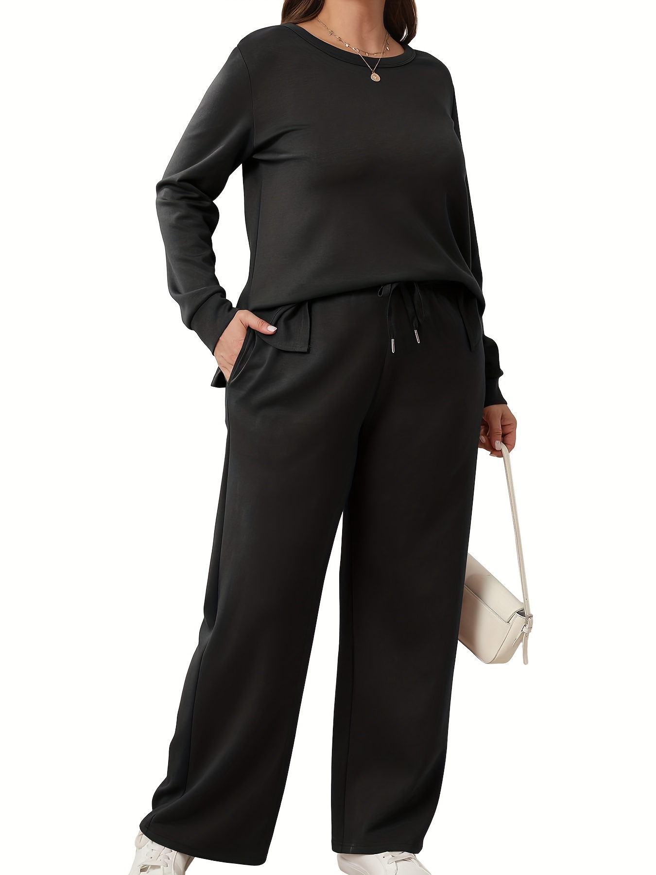 Plus Size Women'S 2pcs Velour Tracksuit Set Oversized Hooded Sweatsuit  with Jogger Pants, Soft Pink Matching Outfit, Full-Zip Hoodie Pockets,  Cozy