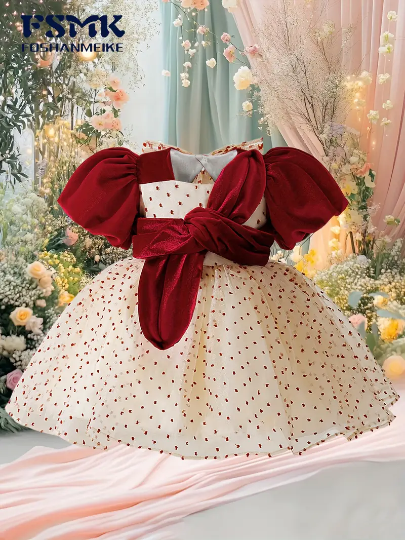 red polka dot tulle dress Red polkadot tulle dress