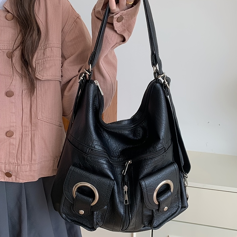 TEMU 2026 Spring Versatile Shoulder Bag, Crossbody Bag, Large-capacity Commuter Bag, Niche Backpack, Travel Bag, Women'
