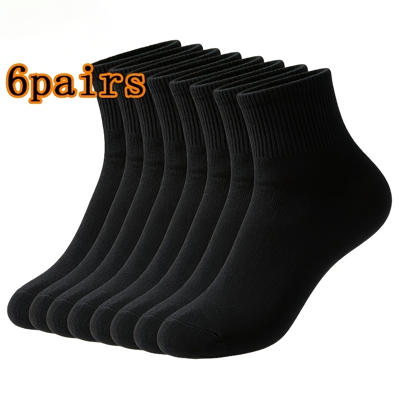 TEMU 6 paires de chaussettes noires et blanches, bordure très élastique serrage, unisexes, polyvalentes pour les , et , style pour toutes