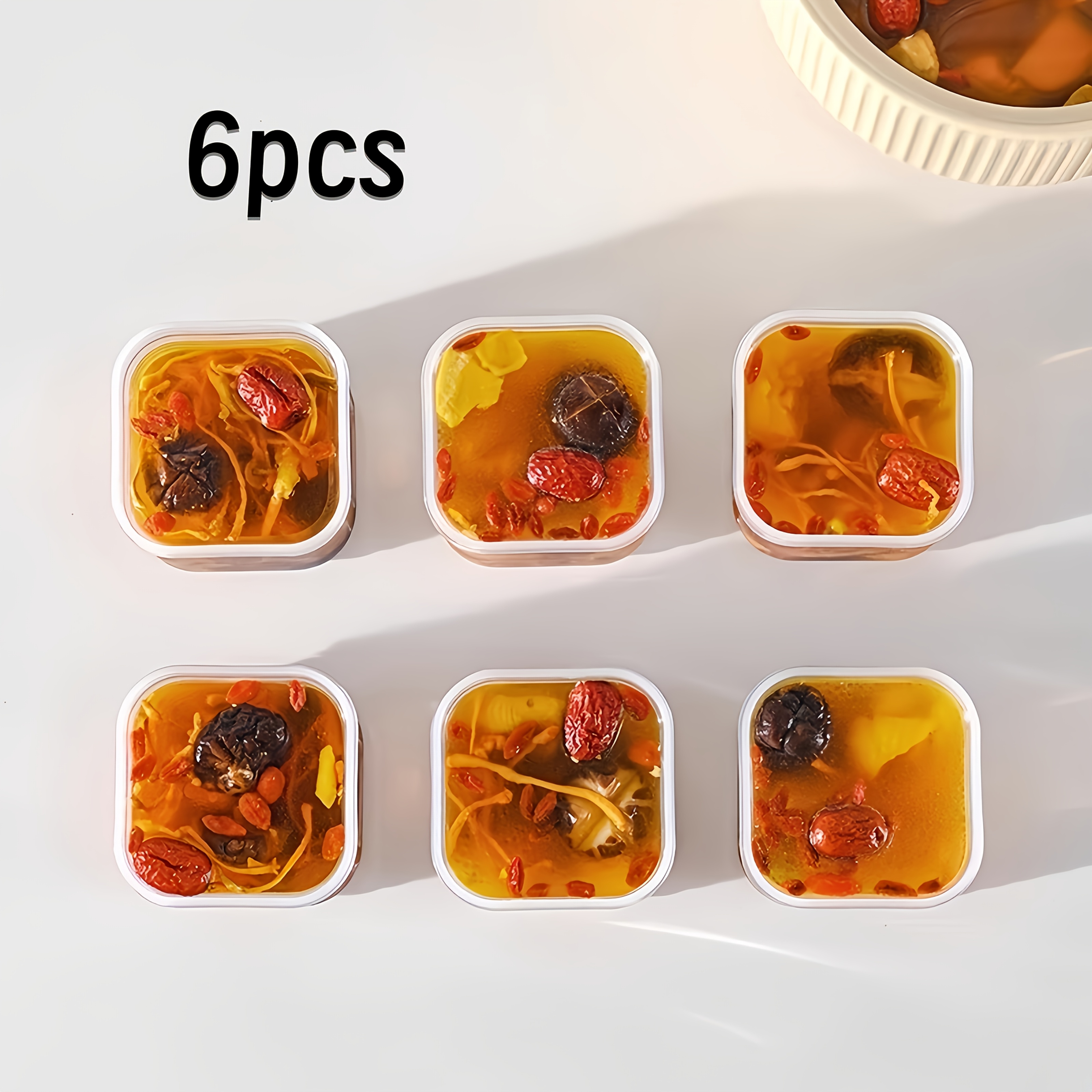 Image of 6pcs Freezer Soup Containers, Microwave-safe, Heat- Food Storage Boxes For Chicken Broth, Stew, And Stock, Easy-to- Storage And Organization Set