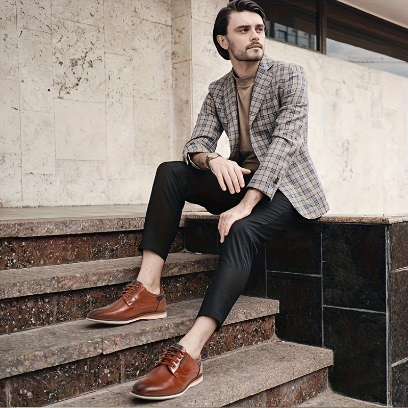 * * *'s Low-Top Casual & Dress Shoes - Solid Color Lace-Up Sneakers/Shoes  with Cushioned Insole & TPR Sole, / for Office, Smart-Casual, Casual Attire  - * Comfortable Footwear