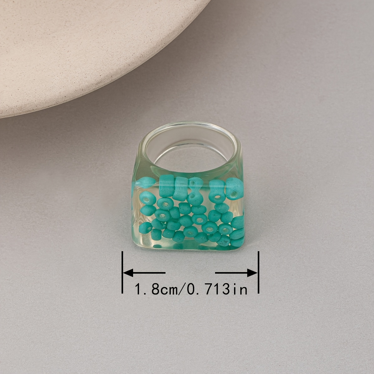 Pastel Purple Rhinestone Resin Ring for Women