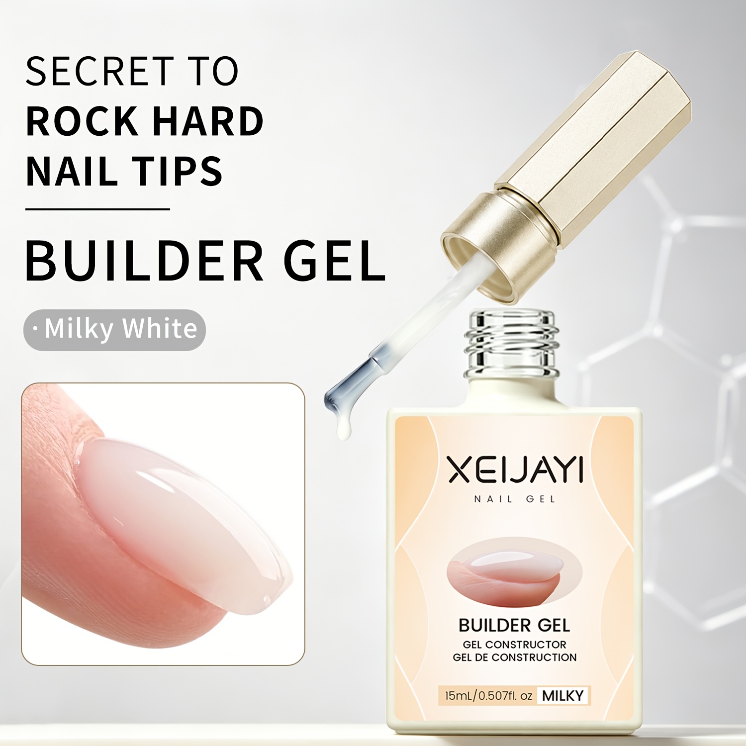 Image of Xiejayi 1pc New Semi Transparent Nail 15ml Durable Sturdycoat Easy Support Easy To Plasticize Does Il Salon Nail Salon Is Beginner Friendly