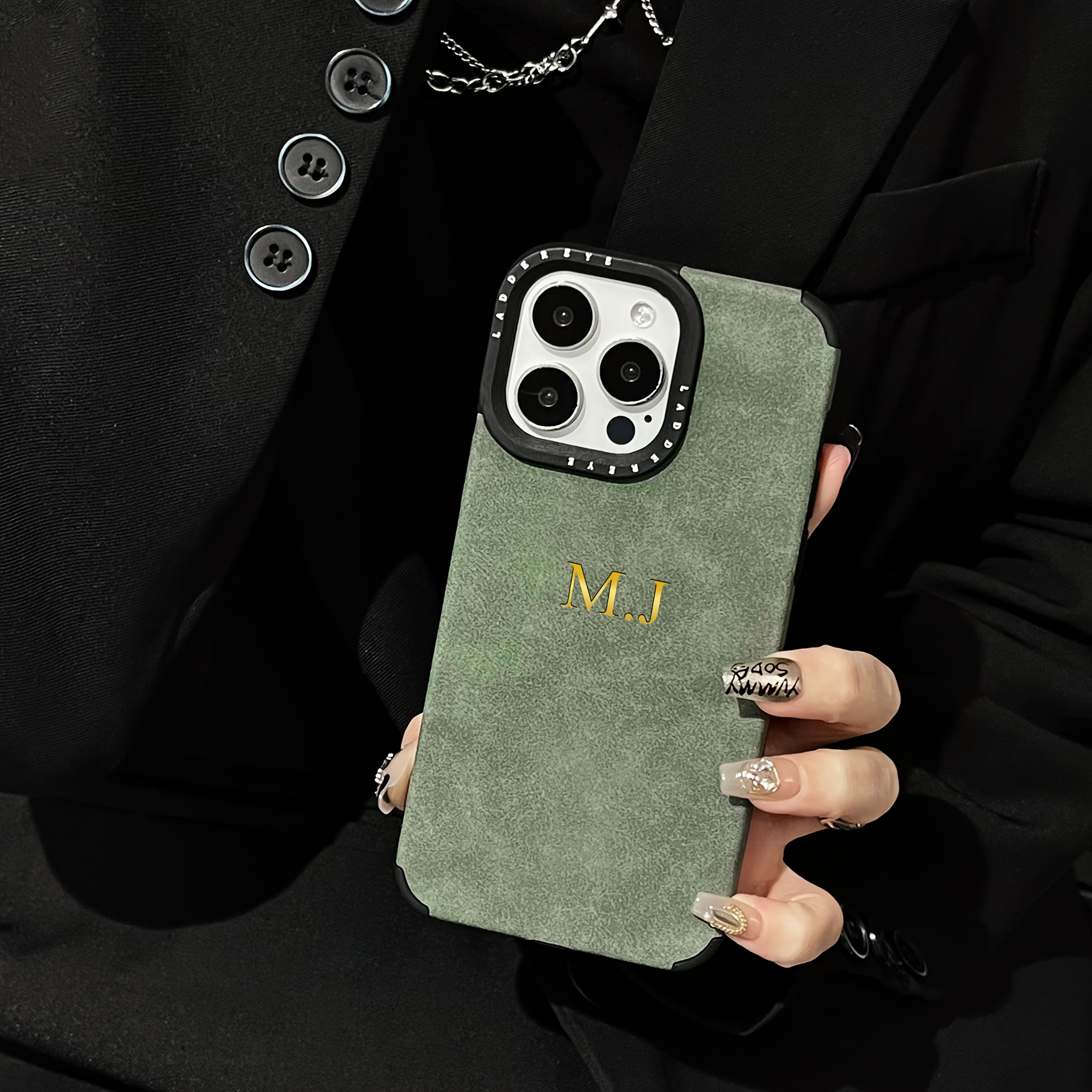 Personalized Custom Initial Name Phone Case for Iphone Models 16, 15, 14, 13, 12, And 11 Pro Max, Featuring a Luxurious Suede Faux Leather Soft Back Cover, Ideal for 3D DIY Engraved Letters, Perfect As Birthday And Festival - Image 9