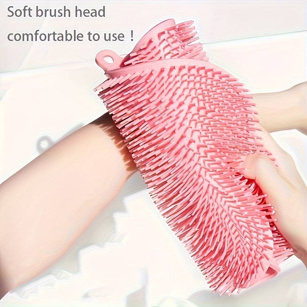 1pc silicone shower   scrub back exfoliator wall mounted bath brush with suction cup no battery electricity free hygienic   for full body   cleaning remover for sensitive light beige family bathroom essential unscented Product details 5