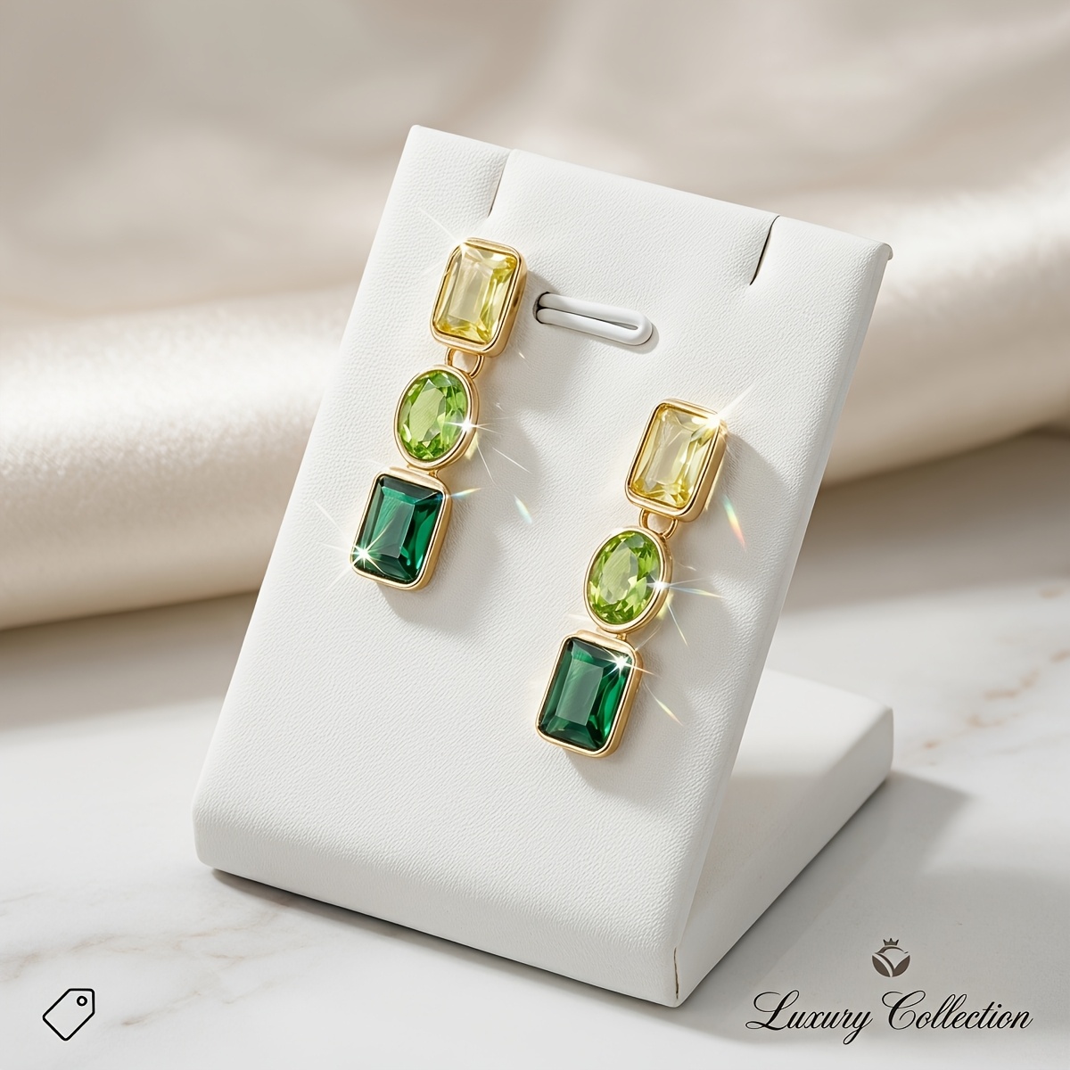 TEMU 1 Paire de Boucles d'Oreilles Pendantes Géométriques Carrées Colorées et Élégantes pour Femmes, Hypoallergéniques et Aiguilles d'Oreilles