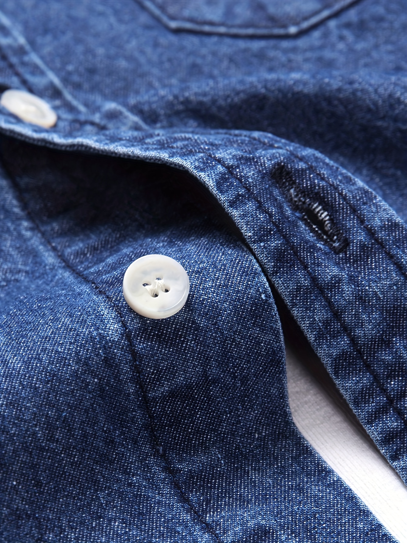 Men's Fashion Spring/Autumn Denim Shirt Jacket, Washed Denim Medium + Enzyme Softening Process
