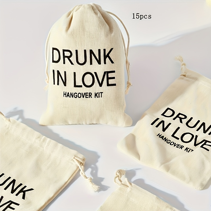Image of 15pcs "drunk Hangover Kit" Suitable For Wedding Favors, Bachelor/bachelorette Party Supplies, Hangover Gift Bags - Themed Pouches For Birthdays, Events