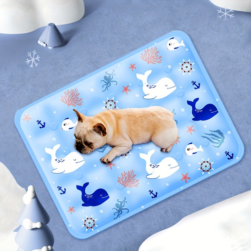 

Pet Cooling Mat Pad, Summer Ice Gel Cushion For Dogs And Cats, Sea World Themed With Cold Sensation Technology, Soft, Water-filled