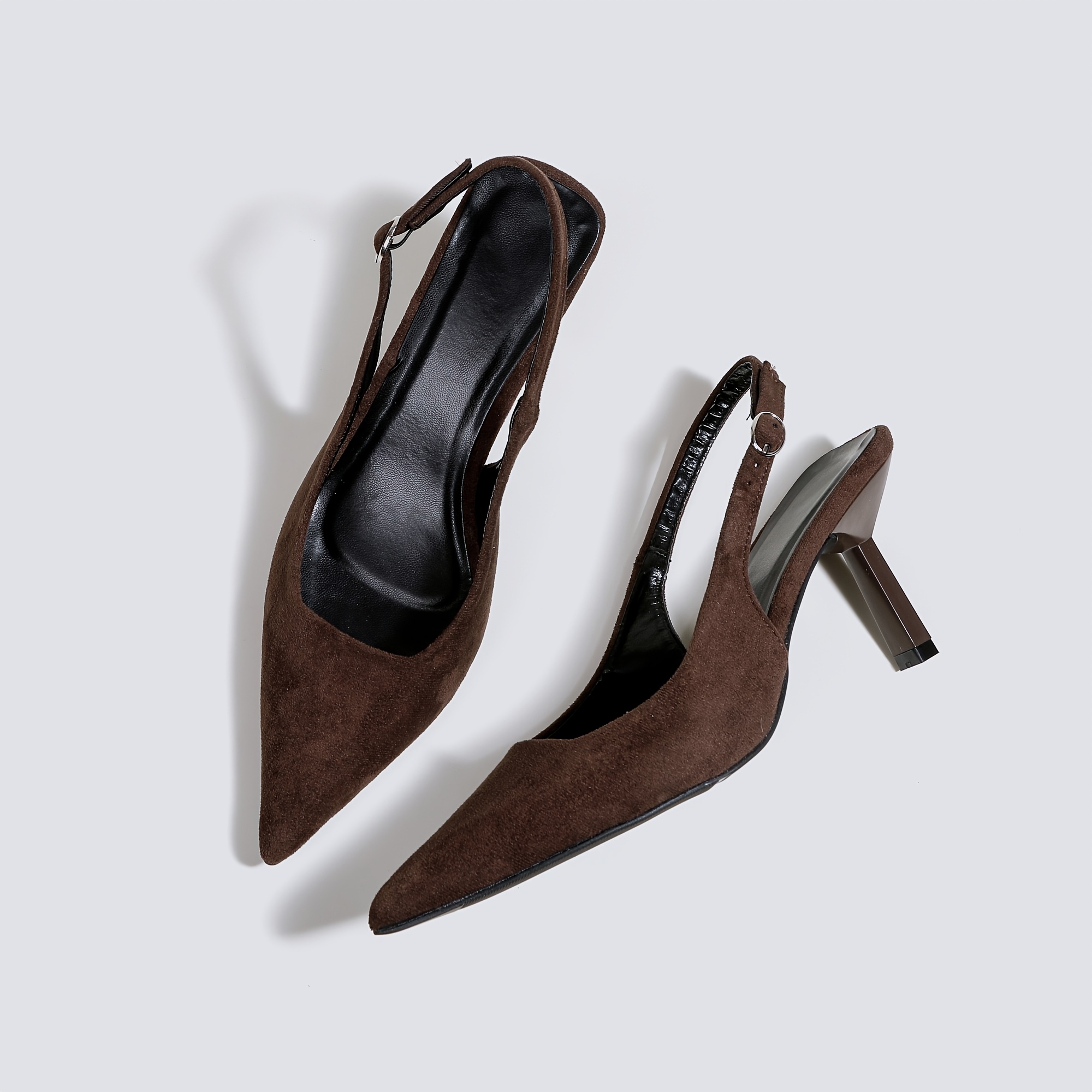 TEMU Eleganti Sandali da Donna a Tacco a Punta con Cinturino alla Caviglia, , Nuovo Stile, Semplici, , Casual e Versatili, per , Scarpe Basse