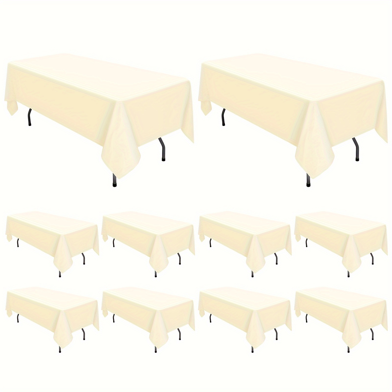 10 Pack 90x156 Inch Polyester Banquet Tablecloths - 12 Colors Available, 8ft Tables - Made In USA By Elena Linens