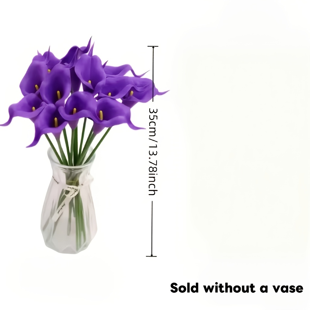 TEMU 10pcs Calla Lily Artificial Flowers, Suitable For Wedding Bouquets, Engagement Celebrations, Home And Office Decor, Mother's Day, Spring Flower