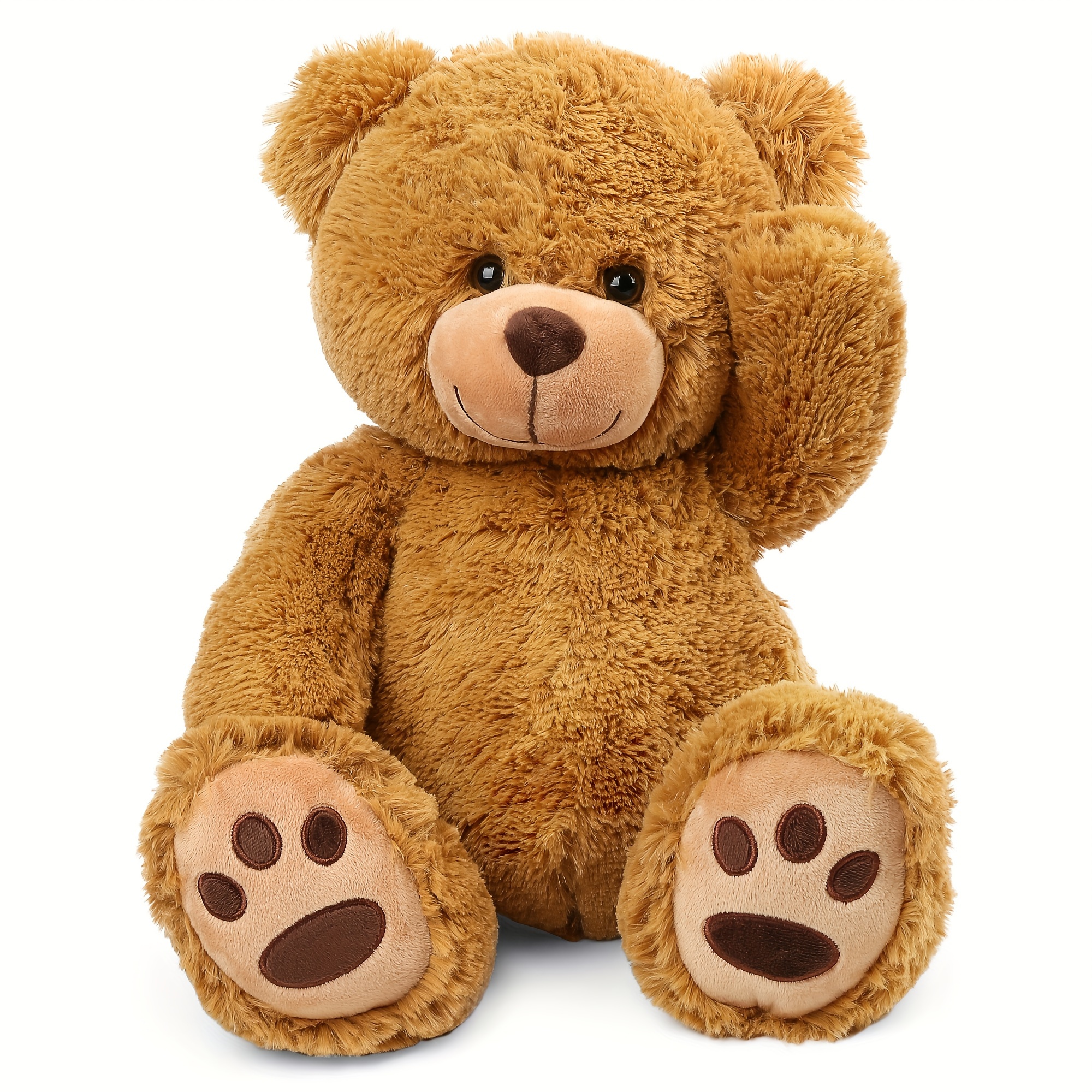 

Lot Fancy Teddy Bear Stuffed Animals, 20 Inch Soft Cuddly Stuffed Plush Bear, Cute Stuffed Animals Toy With Footprints, Gifts For Kids Baby Toddlers On Baby Shower, Valentine's Day, Brown